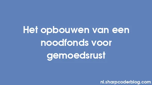 Het opbouwen van een noodfonds voor gemoedsrust - Thumbnail