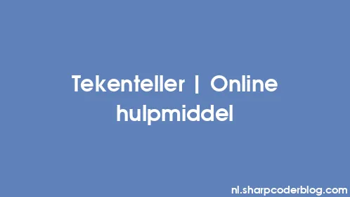 Tekenteller | Online hulpmiddel - Thumbnail