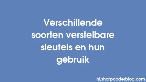 Verschillende soorten verstelbare sleutels en hun gebruik - Thumbnail