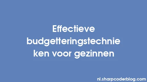 Effectieve budgetteringstechnieken voor gezinnen - Thumbnail