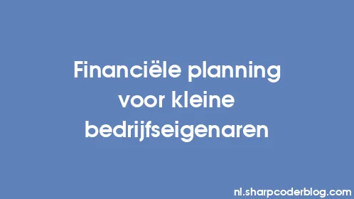 Financiële planning voor kleine bedrijfseigenaren - Thumbnail