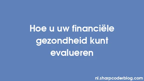 Hoe u uw financiële gezondheid kunt evalueren - Thumbnail