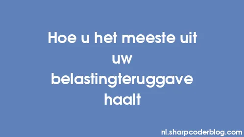 Hoe u het meeste uit uw belastingteruggave haalt - Thumbnail