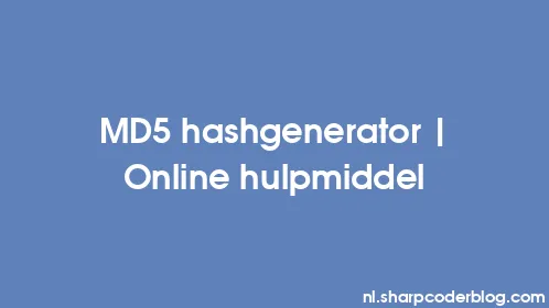 MD5 hashgenerator | Online hulpmiddel - Thumbnail