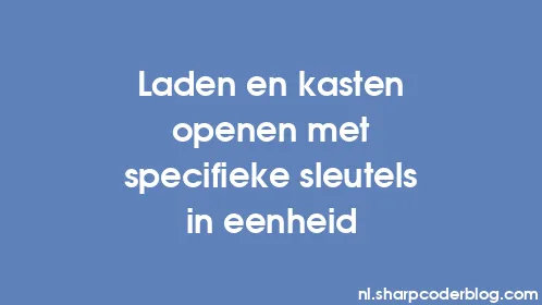 Laden en kasten openen met specifieke sleutels in eenheid - Thumbnail