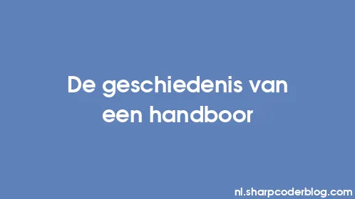De geschiedenis van een handboor - Thumbnail