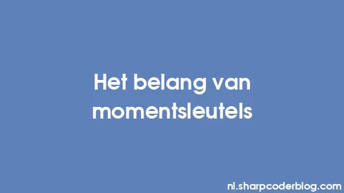 Het belang van momentsleutels - Thumbnail