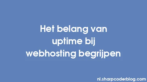 Het belang van uptime bij webhosting begrijpen - Thumbnail