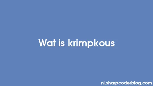 Wat is krimpkous - Thumbnail