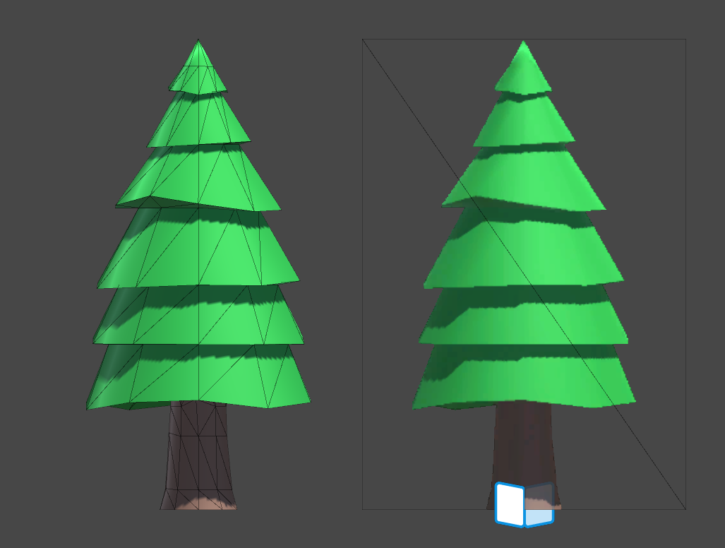 Billboard Mage 1.0 Pine Tree 3D-model tot een quad mesh